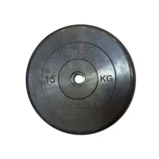 Диск обрезиненный BARBELL ATLET 15 кг / диаметр 26 мм